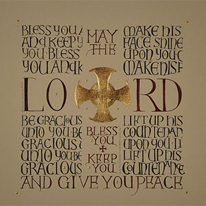 May The Lord Bless You And Keep You: Religious calligraphy by Tess Cooling